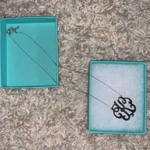 Sterling silver “K” necklace.